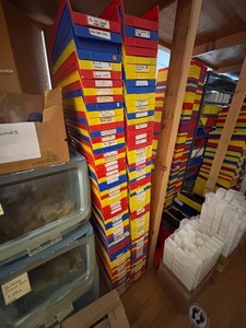 Fly-Tying Materials & Supplies in Labeled Storage Bins Mixed Lot