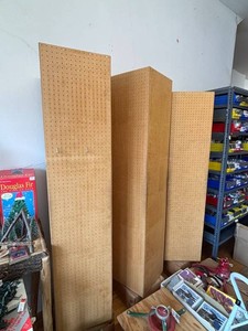 Wood Pegboard Four Sided Display Panels (Lot of 3)