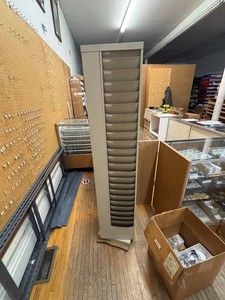 Freestanding Retail Display Cabinet With Multiple Storage Compartments