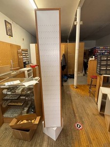 Spinning Four-Sided Retail Display Tower With Small Hooks
