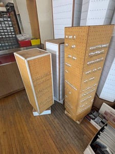 Retail Pegboard & Spinning Display Fixtures With Hooks