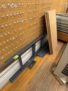 Disassembled Metal Shelving Unit With Wood Shelves - 48 W X 24 D X 80 H