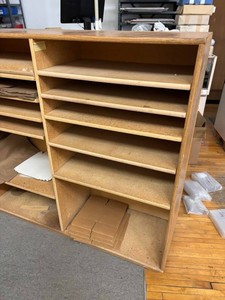 Wood-Tone Retail Display Shelving Unit - 54 in W