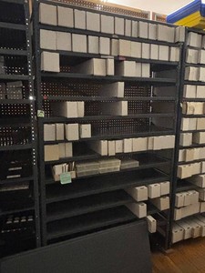 Steel Storage Shelving Unit With Empty Boxes - 48 X 18 X 84 in