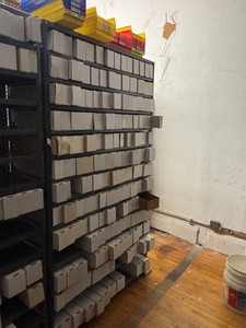 Metal Storage Shelving Unit With Empty Boxes - 48 X 18 X 84 in
