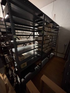 Metal Shelving Units With Storage Boxes (Lot of 3)
