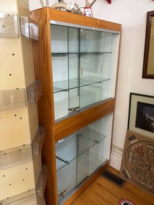 Glass Display Cases With Sliding Doors (Lot of 2) - 36 X 16 X 33 12 in
