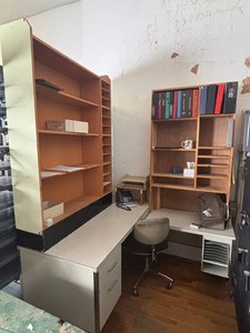 Corner Office Desk Unit With Upright Bookcases - 60 X 66 in