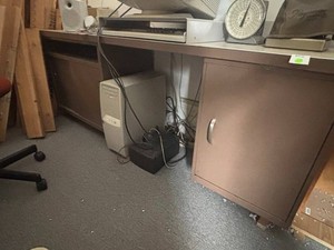 Vintage Desk With Built-In Storage - 76 X 19 X 29.5 in