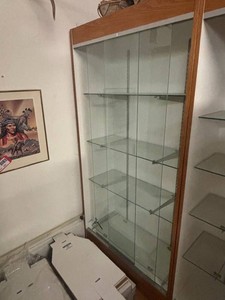 Glass Display Case With Adjustable Shelves - 72 in Tall