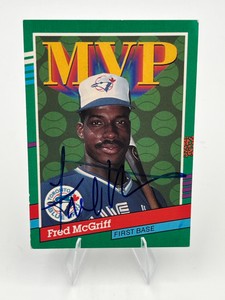 1990 Leaf MVP #389 Fred McGriff On-Card Autographed Baseball Card