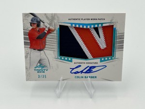 2019 Leaf Trinity Series Colin Barber #PA-CBS Autographed Patch Card Numbered 335