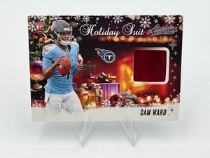 2025 Panini Absolute Football - Cam Ward RC #HS-CWD Holiday Suit Patch Card