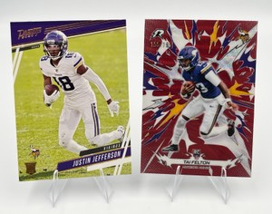 2020 Panini Chronicles Prestige #317 Justin Jefferson RC  2025 Topps Resurgence Tai Felton RC Red Prismatic Parallel Numbered 155199