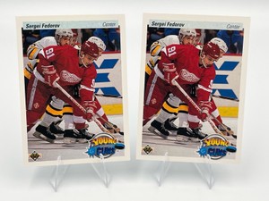 Two 1990-91 Upper Deck Hockey #525 Sergei Fedorov RC Rookie Cards