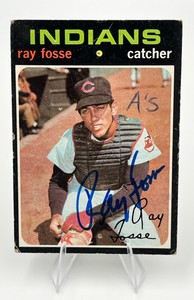 1971 Topps Baseball #125 Ray Fosse Autographed Baseball Card (See Photos)