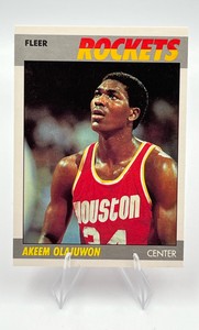 1987 Fleer Basketball Akeem Olajuwon #80 Houston Rockets HOFer
