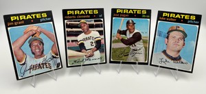 1971 Topps Baseball Card Lot PIRATES - #630 Roberto Clemente  #282 Pagan  #509 Grant  #534 Walker