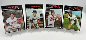 1971 Topps Baseball Card Lot TWINS - #26 Blyleven RC  #165 Tovar  #189 Mitterwald  #313 Hall
