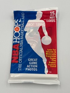 1989-90 NBA Hoops Sealed Pack with Michael Jordan All-Star Card #21 Showing on Front