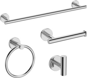 $40 USHOWER 4PCS Polished Chrome Bathroom Accessories Set,24-Inch Towel Bar Set