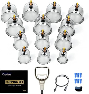 13 Cups Cupping Set, Chinese Cupping Kit with Pump, Cupping Therapy Set for Back Massage, Suction Hijama Cupping Set Home Use, Gifts for Women, Men