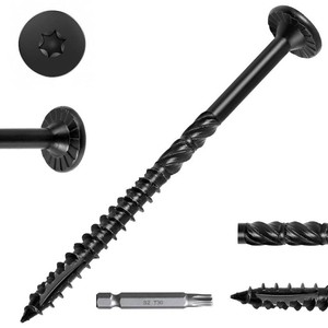 $20 FMhotu #14 Heavy-Duty Wood Screws (4-12 Inch,50Pcs,Black)