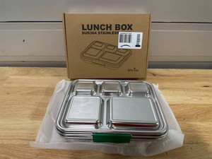 $43 Stainless Steel Bento Lunch Box for Kids & Adults, 5 Compartment Metal Portable Bento Box with Silicone Food Container and Removable Silicone Seal,BPA-Free,School,Office(Green)