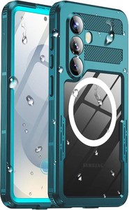 $23 IP68 Waterproof Case for Samsung Galaxy S25 Plus, Magnetic, Teal