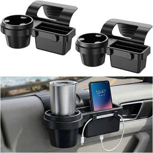2 Pack Car Door Window Storage Organizer with Cup Holder