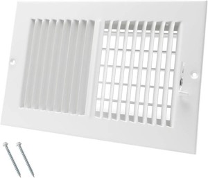 10 x 6 Inch Duct Opening Air Vent Covers for Wall or Ceiling - High Airflow 2 Way Steel Ventilation - Adjustable WallCeiling Register, 11-34 Inch x 7-34 Inch Overall Dimensions