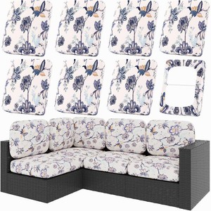 $53 hyha 8Pcs Patio Cushion Covers, Stretch Outdoor Couch Cushion Covers
