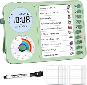 $40 3-in-1 Visual Timer & ADHD Tool for Kids with Chore Chart & Planning Board