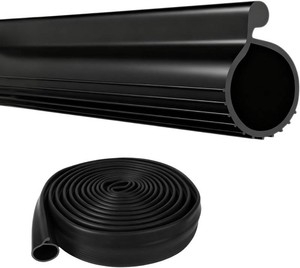 $35 0.35 P Bulb Garage Door Seal Bottom Rubber 16.8 FT for Single Track, Black