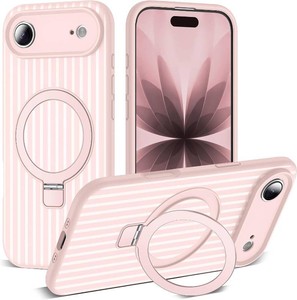 $30 SKYLMW Striped Case for iPhone Air with Stand,6.5 PinkWhite