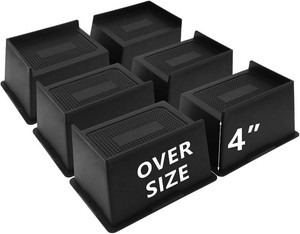 $38 6 Pack Bed Risers 4 inch Heavy Duty, Oversized Furniture Risers
