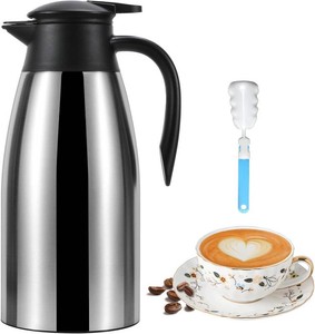 $20 70 oz Thermal Coffee Carafe for keeping hot, Updated Carafe for hot liquid, Airpot Stainless Steel Thermos Urn Beverage Dispenser Vacuum Thermal Pot for Coffee, Hot Water,Keep Hot 12 Hour(silver)