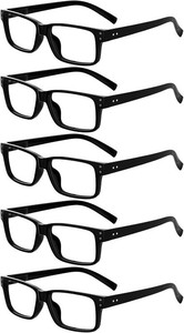 Eyekepper 2.75 Reading Glasses Mens, Readers for Women, 5pack Black for Men