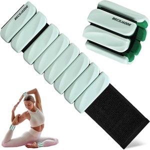 $25 BECOJADDE Ankle Weights for Women Set of 2 (1 lb  2 lb Each), Adjustable Weighted Wrist Weight for Pilates Walking, Arm & Leg Training