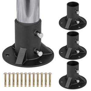 $90 Insaga Chain Link Fence Post 2 Floor Flange Base, Heavy Duty Round Fence Post Base, Chain Link Fence Parts for Metal Post with Floor Bracket, Mailbox Round Post Mount, Fit OD 1-78 PipePost, 4Pcs