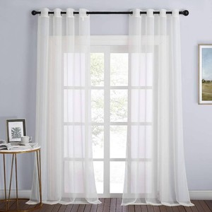 $24 NICETOWN Beige Sheer Curtains for Living Room 120 inches Long, Grommet Voile Sheer Window Treatment Privacy with Light Penetration for BedroomHome Family, W54 x L120, 2 Panels