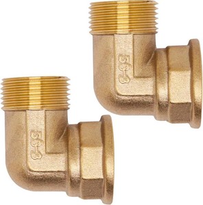 2pcs Brass Pipe Fitting 90 Degree Elbow 1 G Male to 1 G Female Pipe Fittings