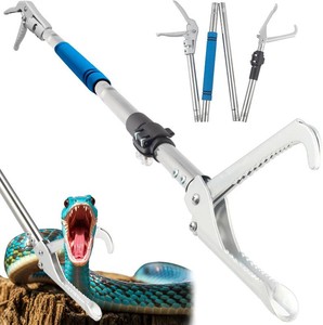 $23 Snake Grabber Tool, 69 Snake Tongs Grabber for Rattlesnake Heavy Duty Professional Folding Snake Feeding Tongs Wide Jaw Snake Handling Tool Long Hndle Stainless Steel Tube Sponge Handle
