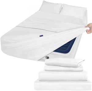 $41 Queen Sheet Set Deep Pocket, 4 Piece Extra Soft Queen Bed Sheets, White