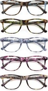 JOLISU Reading Glasses For Women - 5 Pack Stylish Readers For Womens Men Spring Hinge Eyeglasses -Blue Light Blocking Protection Frame (1.75)