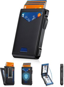 $40 Wallet for Men RFID Wallet with 2 ID Windows & Money Clip, Slim Card Holder