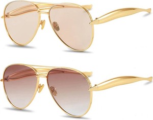 $20 Retro Gold Oversized Aviator Sunglasses for Women Men 70s Shades