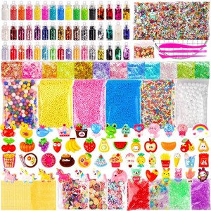 175 Pack Slime Making Supplies Kit, Slime Add Ins Accessories Includes Slimes Charms, Foam Balls for Making Creative Slimes Kit