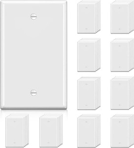 $25 BESTTEN 50 Pack 1-Gang No Device Blank Wall Plate, UL Listed, Standard Size
