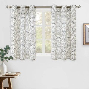 $25 LAMIT Semi Sheer Linen Curtains 40 inch Length for Kitchen Cafe, 2 Panels